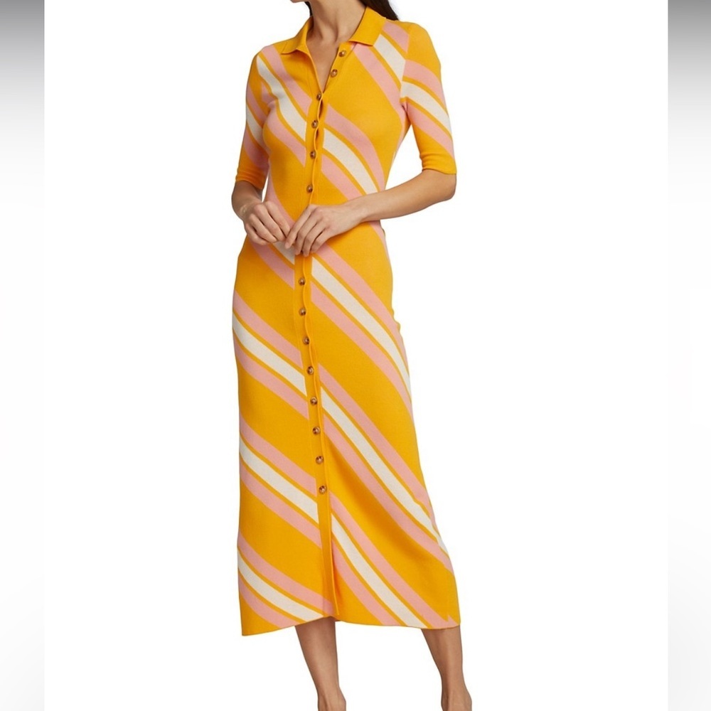 Derek Lam 10 Crosby Aurelia Cut-Out Knit Shirtdress - Picture 7 of 16